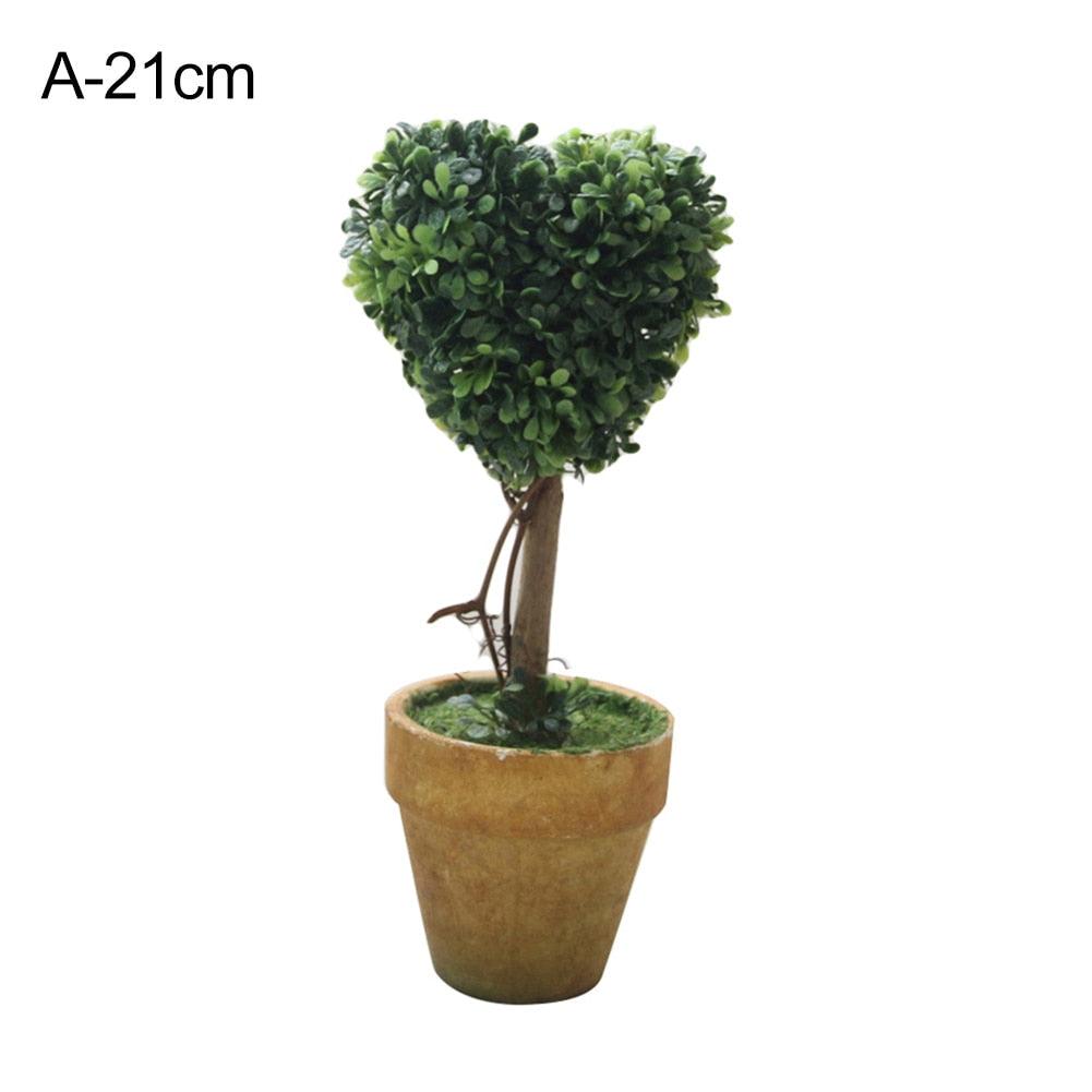 Artificial 1 Pc Heart Star Round Potted Decor Bonsai Ornament Home Garden Wedding Party Decor Home Decoration