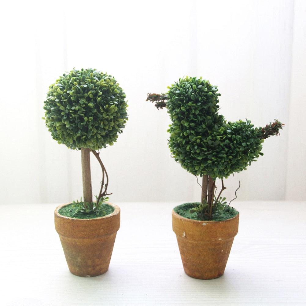 Artificial 1 Pc Heart Star Round Potted Decor Bonsai Ornament Home Garden Wedding Party Decor Home Decoration