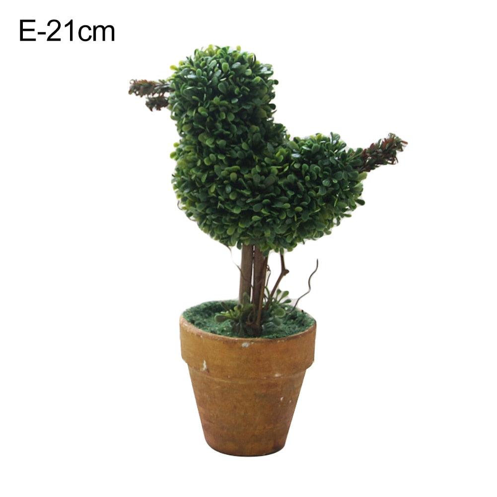 Artificial 1 Pc Heart Star Round Potted Decor Bonsai Ornament Home Garden Wedding Party Decor Home Decoration