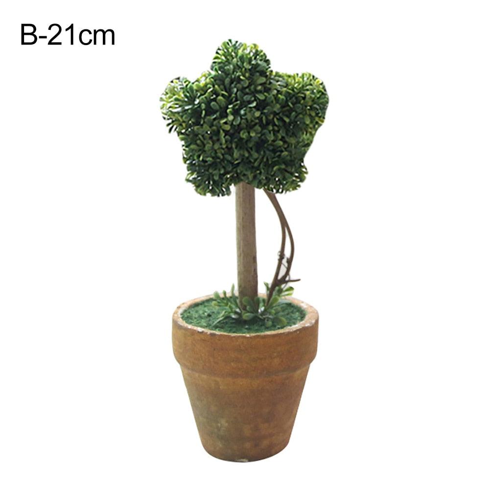 Artificial 1 Pc Heart Star Round Potted Decor Bonsai Ornament Home Garden Wedding Party Decor Home Decoration