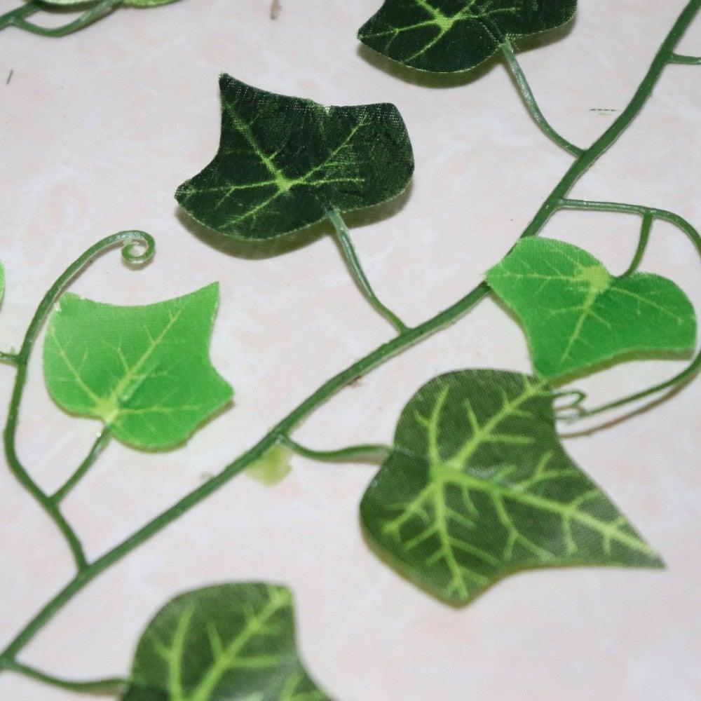 Artificial Ivy Leaf Garland Fake Leaves Hanging Vines For Home Decor Creeper Green Ivy Artificial Ivy Garland Greenery Hanging Plant Vine for Wedding Wall Party Room Astethic Stuff Decor 100pcs Leaf 1 piece 2.4M