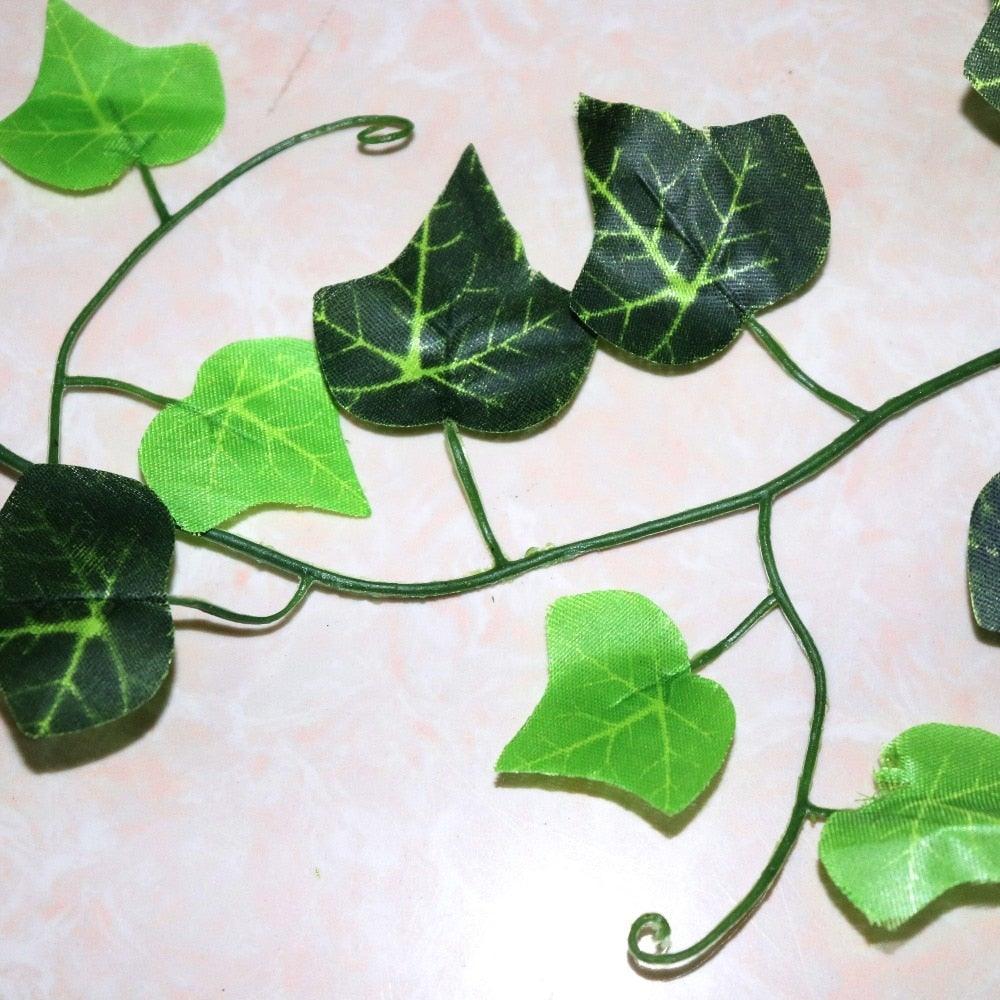 Artificial Ivy Leaf Garland Fake Leaves Hanging Vines For Home Decor Creeper Green Ivy Artificial Ivy Garland Greenery Hanging Plant Vine for Wedding Wall Party Room Astethic Stuff Decor 100pcs Leaf 1 piece 2.4M