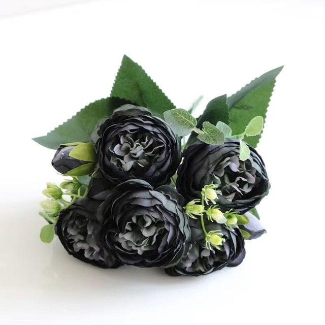 Artificial Roses Flowers Bundle Of Beautiful Silk Peony Bouquet For Home Wedding Party Scrapbook Decoration Accessories Artificial Rose Flowers Bouquet Silk Flowers Rose for Home Bridal Wedding Party Festival Decor