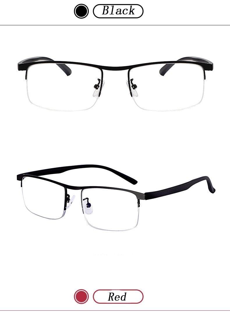 Attractive Metal Frame Sunglasses Style Intelligent Multifocal Progressive Reading Glasses and Men Women Dual-use Anti-Blue Light Automatic Adjustment Eyewear