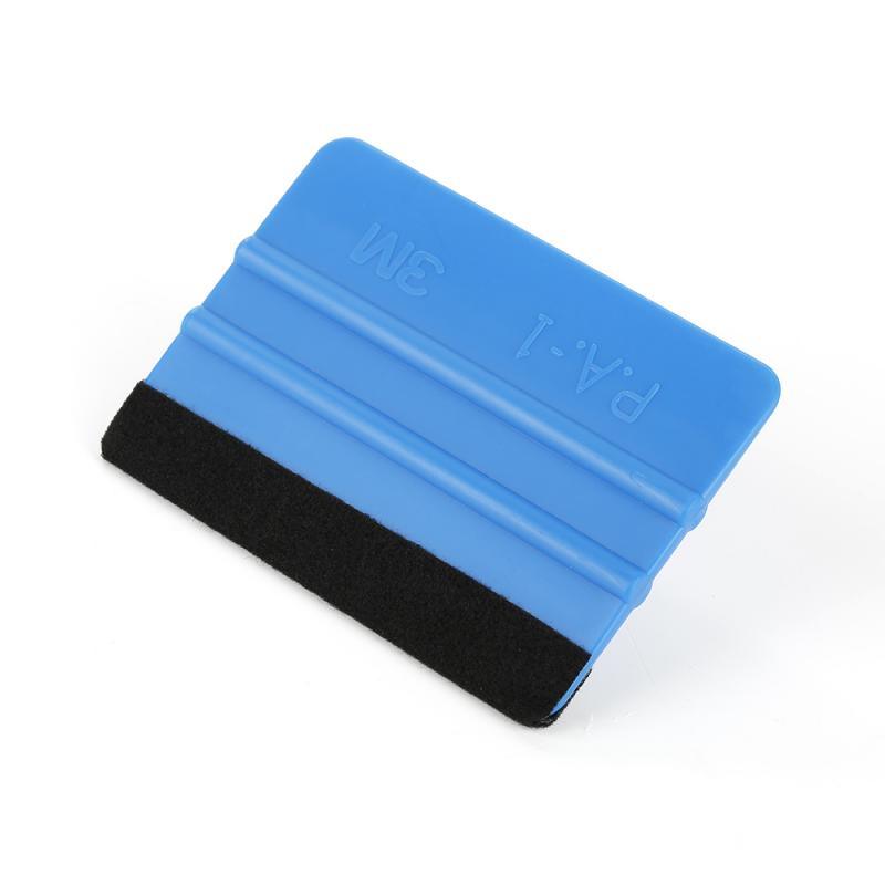 Auto Styling Vinyl Carbon Fiber Window Ice Remover Cleaning Wash Car Scraper With Felt Squeegee Tool Film Wrapping Accessories Vehicle Vinyl Wrap Window Tint Film Plastic Felt Edge Squeegee For Car Vinyl Scraper Decal Applicator