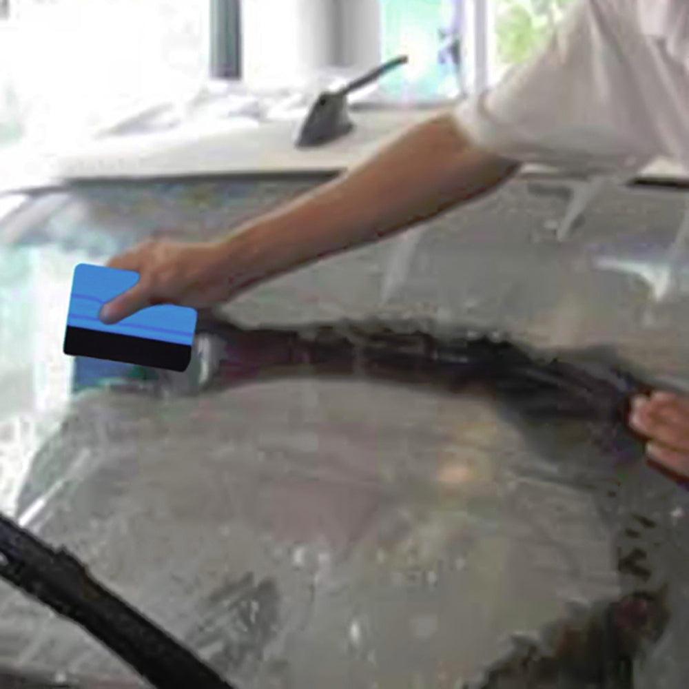 Auto Styling Vinyl Carbon Fiber Window Ice Remover Cleaning Wash Car Scraper With Felt Squeegee Tool Film Wrapping Accessories Vehicle Vinyl Wrap Window Tint Film Plastic Felt Edge Squeegee For Car Vinyl Scraper Decal Applicator