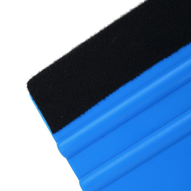 Auto Styling Vinyl Carbon Fiber Window Ice Remover Cleaning Wash Car Scraper With Felt Squeegee Tool Film Wrapping Accessories Vehicle Vinyl Wrap Window Tint Film Plastic Felt Edge Squeegee For Car Vinyl Scraper Decal Applicator