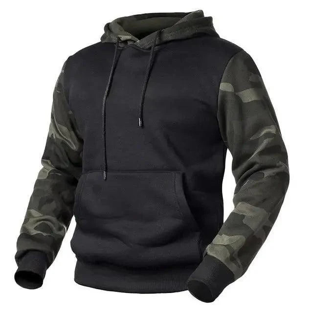 Autumn Men's Military Camouflage Fleece Hoodies Army Tactical Male Winter Camo Hip Hop Pullover Hoody Sweatshirt Men's Pullover Hoodie Blend Fleece Long Sleeve Contrast Color Military Sweatshirt