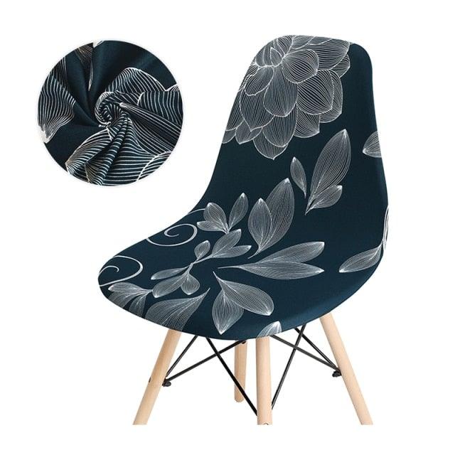 Avangarde Style Printed Seat Cover For Shell Chair Armless Shell Chair Cover Banquet Home Slipcover Elastic Removable Stretch High Back For Sofa Armchairs