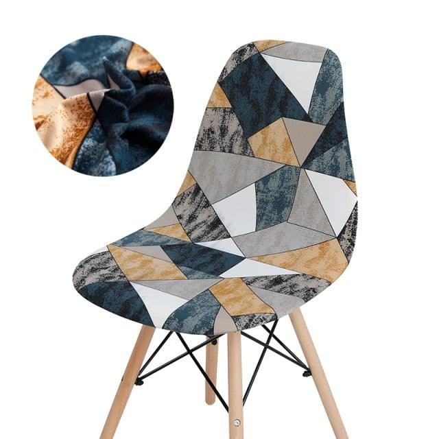 Avangarde Style Printed Seat Cover For Shell Chair Armless Shell Chair Cover Banquet Home Slipcover Elastic Removable Stretch High Back For Sofa Armchairs