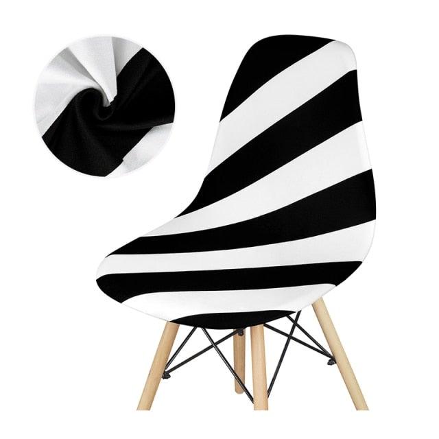 Avangarde Style Printed Seat Cover For Shell Chair Armless Shell Chair Cover Banquet Home Slipcover Elastic Removable Stretch High Back For Sofa Armchairs