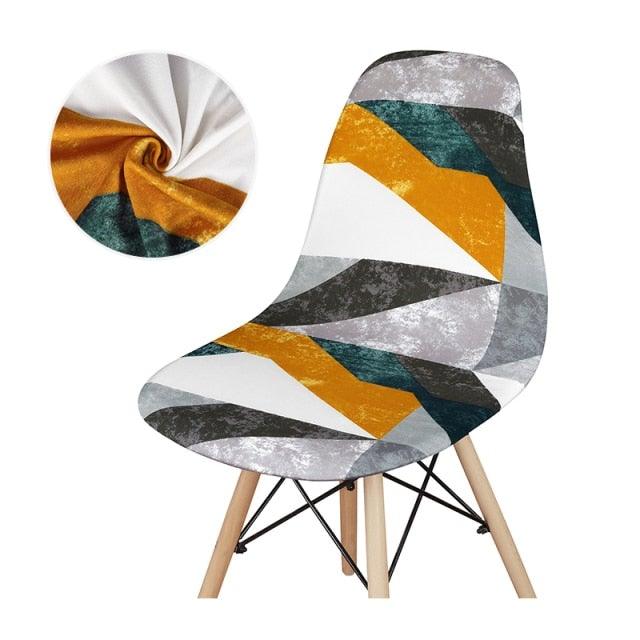 Avangarde Style Printed Seat Cover For Shell Chair Armless Shell Chair Cover Banquet Home Slipcover Elastic Removable Stretch High Back For Sofa Armchairs