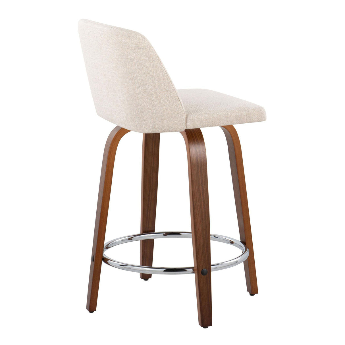 Toriano - Mid Century Modern Fixed Height Counter Stool With Swivel With Round Footrest (Set of 2) by Couch.com