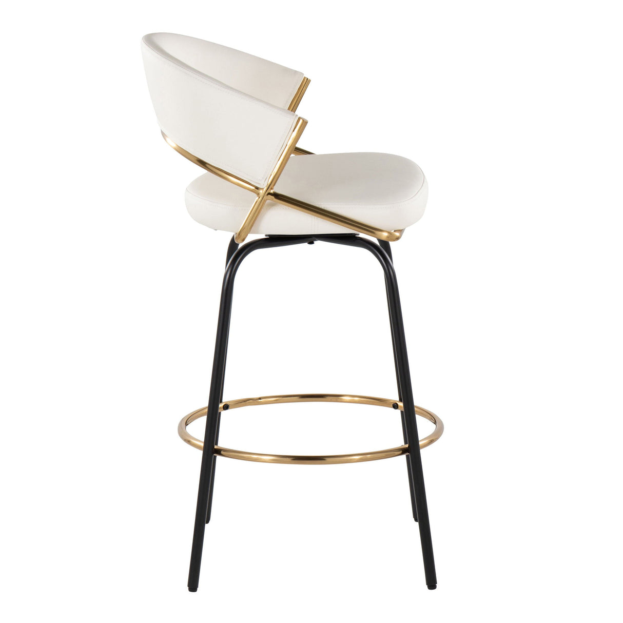 Jie - Fixed Height Contemporary Counter Stool With Swivel Round Footrest (Set of 2) by Couch.com