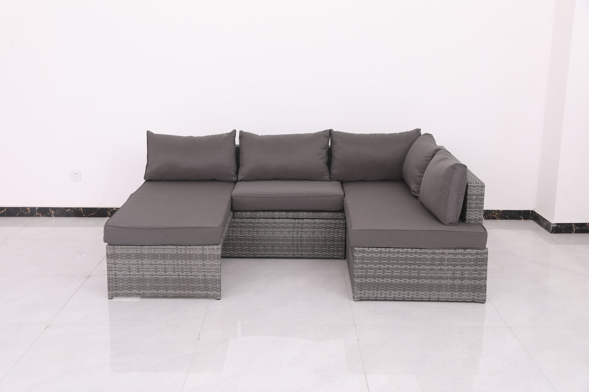Patio Sofa With Cushions - Gray by Couch.com