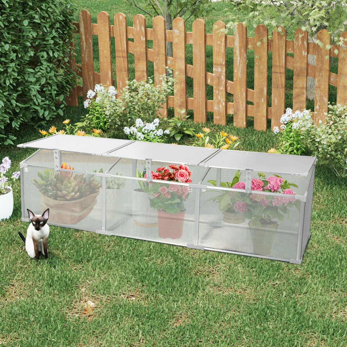 Polycarbonate Greenhouse For Outdoors In Winter - Silver by Couch.com