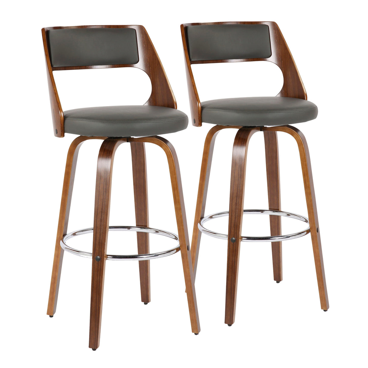 Cecina - Mid-Century Modern Barstool With Swivel (Set of 2) by Couch.com