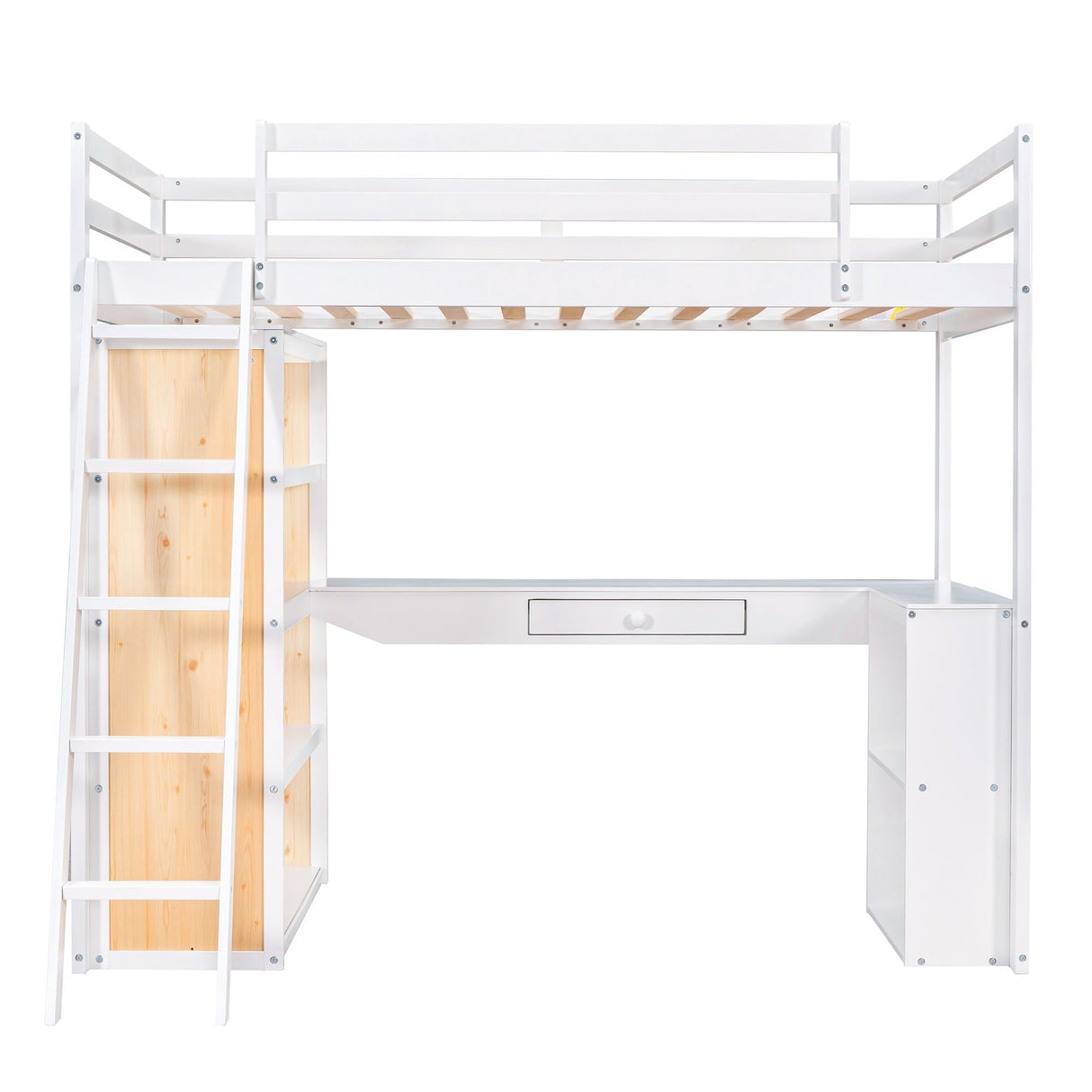 Loft Bed With Ladder, Shelves, And Desk by Couch.com