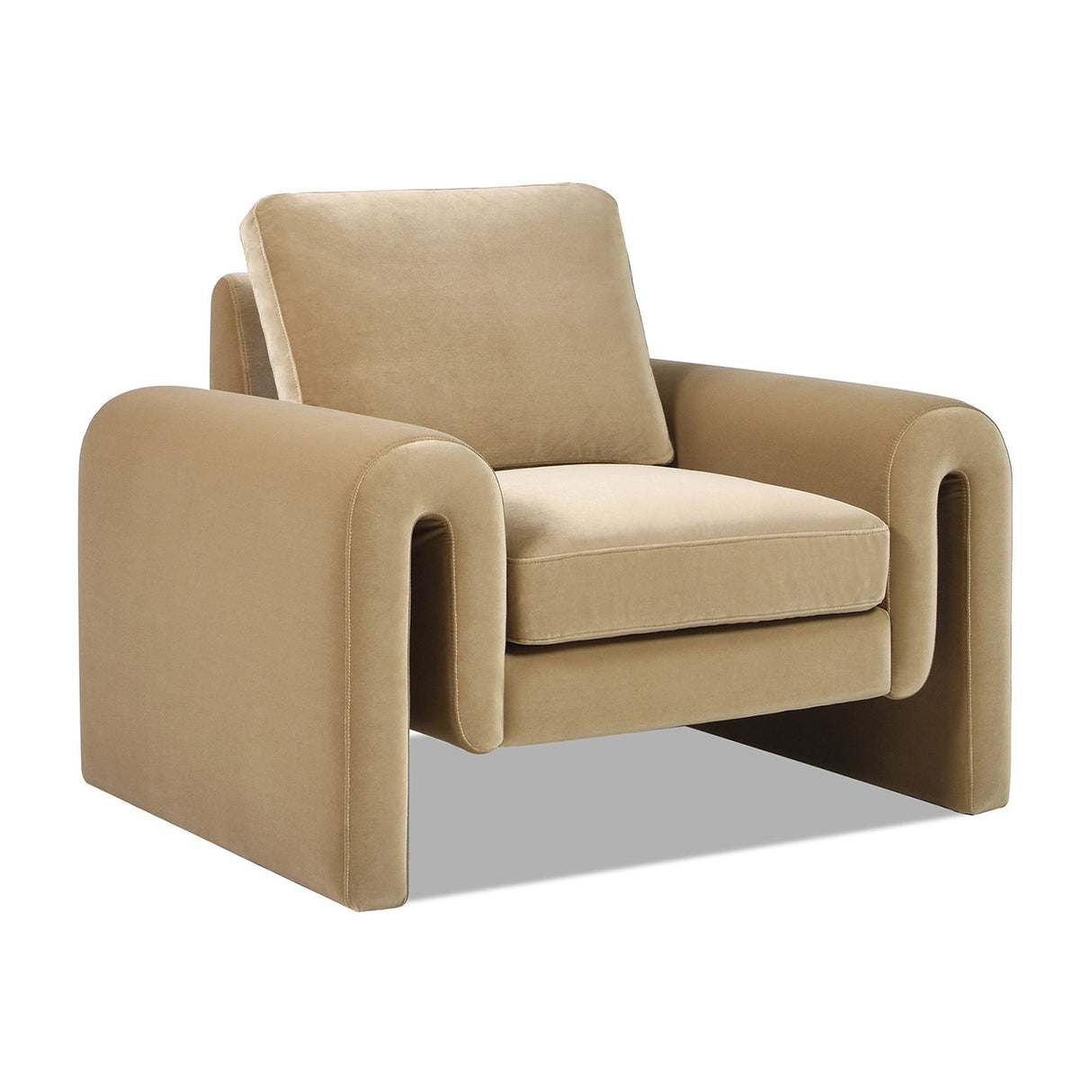 Mason - Arched Arm Chair - Camel Brown Beige by Couch.com