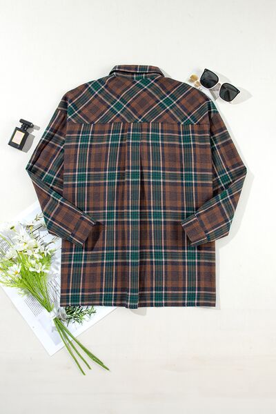 Timeless Women's Classic Plaid Button-Up Long Sleeve Jacket – Lightweight & Stylish Cotton-Blend Outerwear