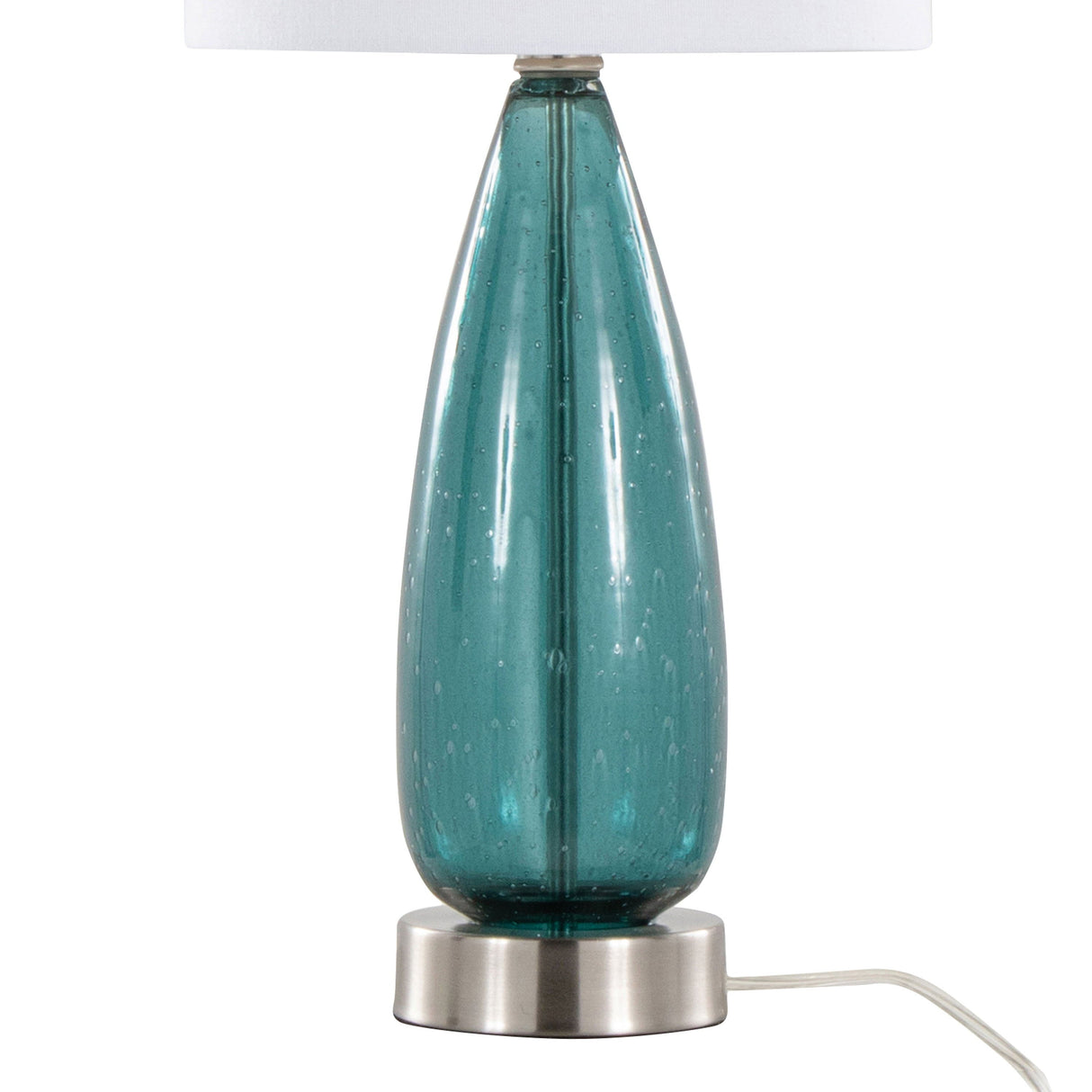 Bottega - Contemporary Table Lamp (Set of 2) - Sapphire Blue / Nickel / White by Couch.com