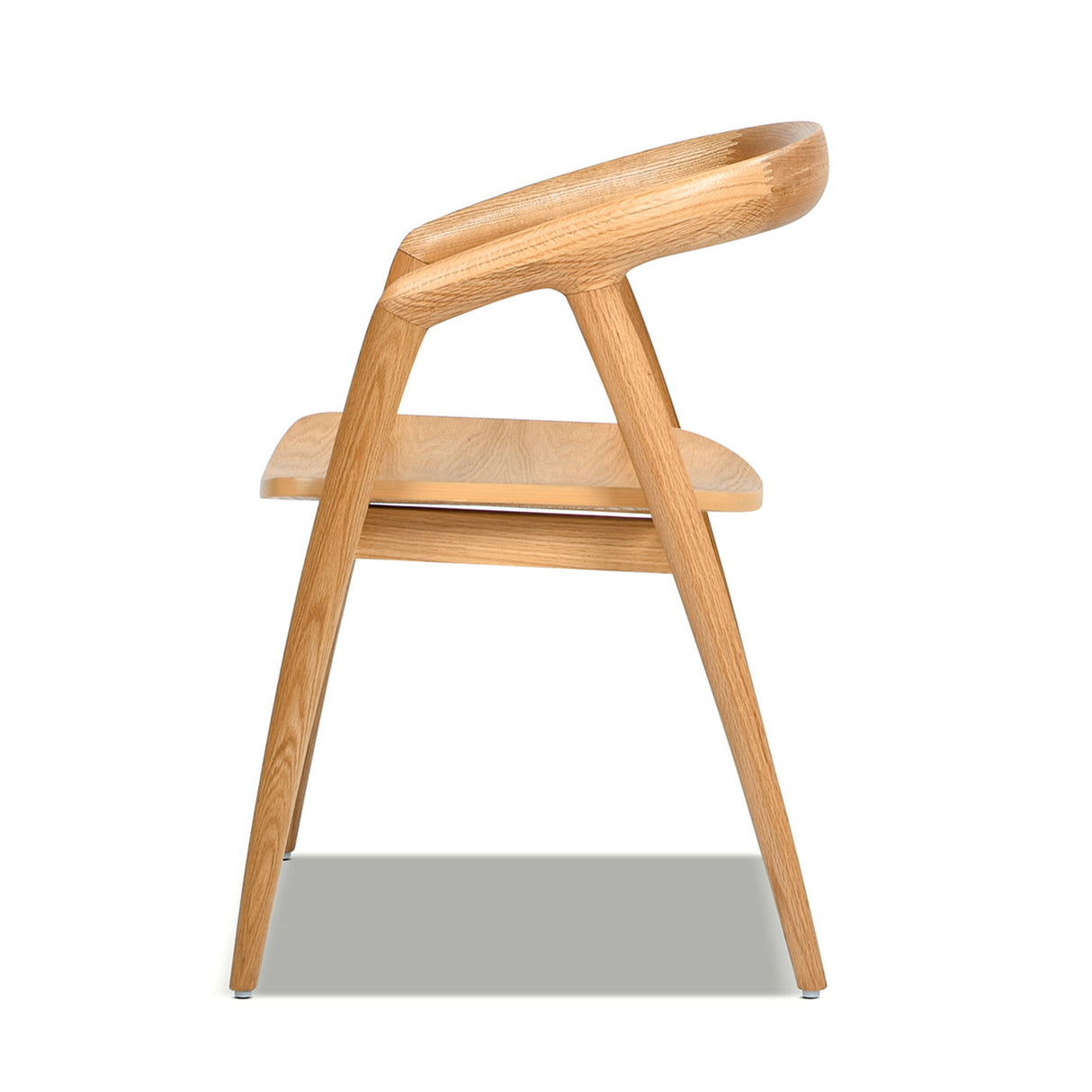 Simeon - Scandinavian Sculpted Dining Chair - Warm Natural Brown by Couch.com