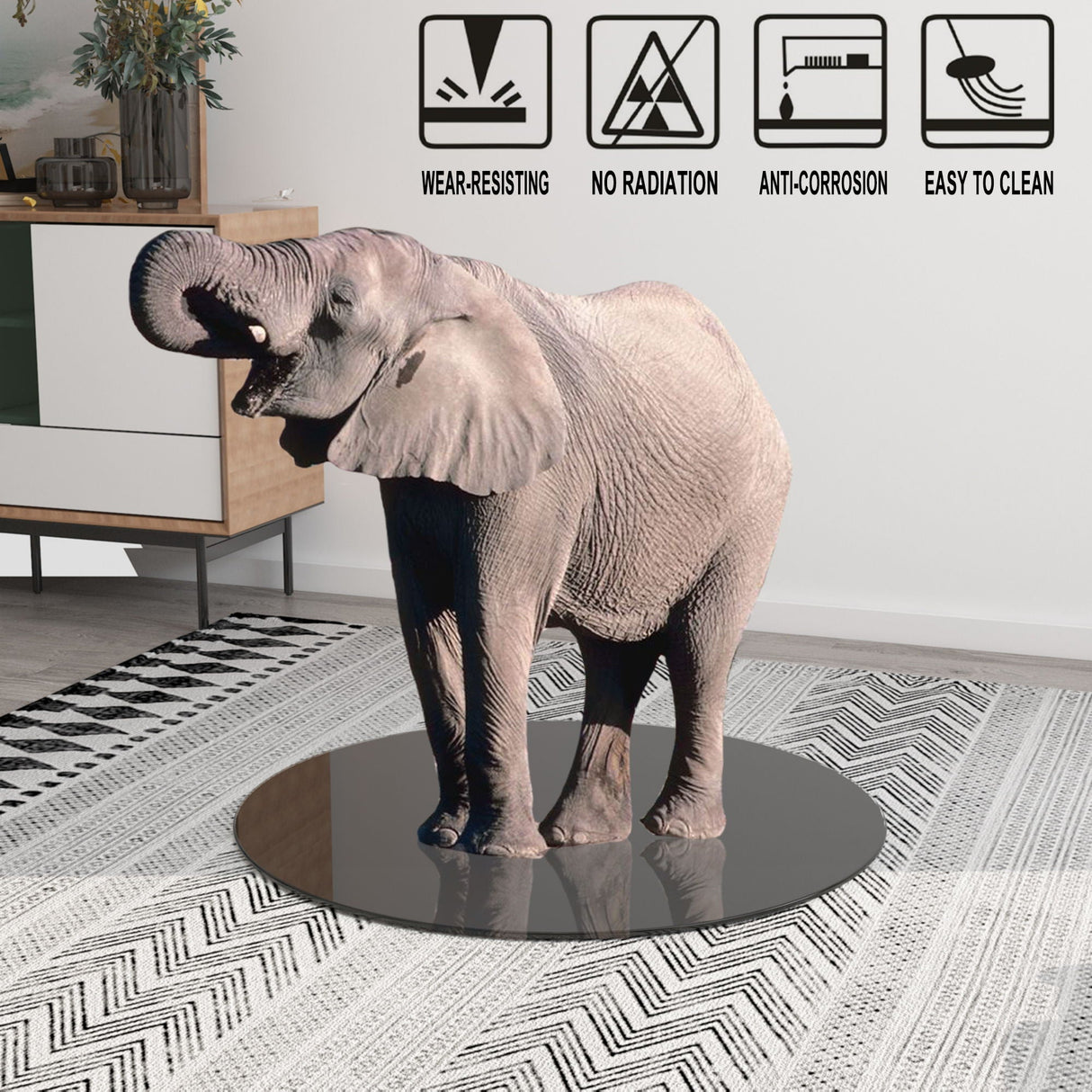 24" Round Tempered Glass Table Top Glass 1 / 4" Thick Round Polished Edge - Black by Couch.com