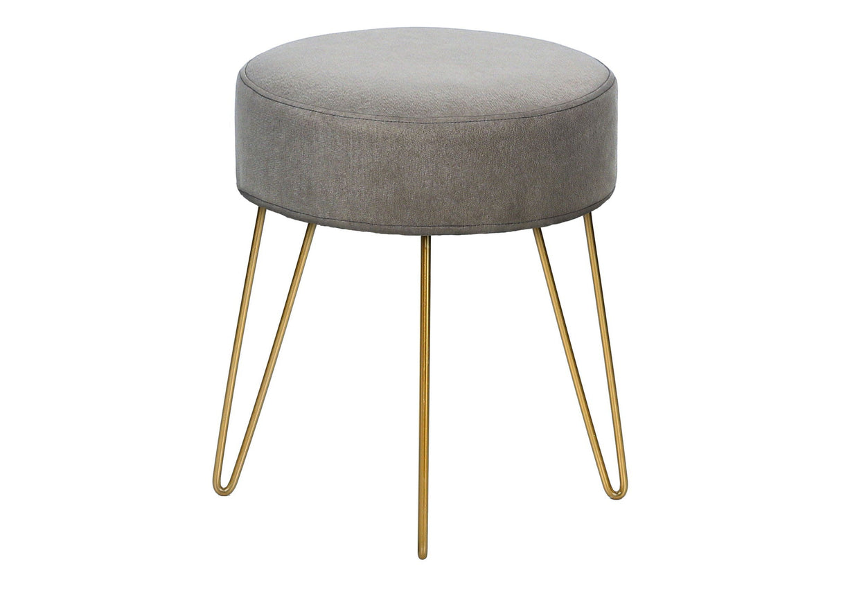 Ottoman, Pouf, Footrest, Foot Stool, Round Gold Metal Legs, Contemporary, Modern by Couch.com