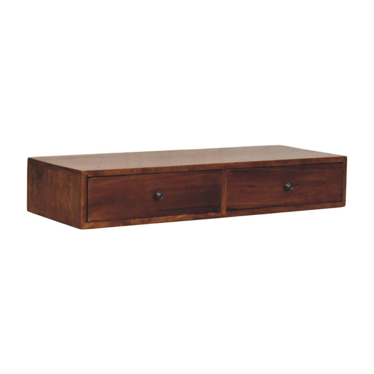 Lunar - 2 Drawer Wall Mounted Console - Brown by Couch.com