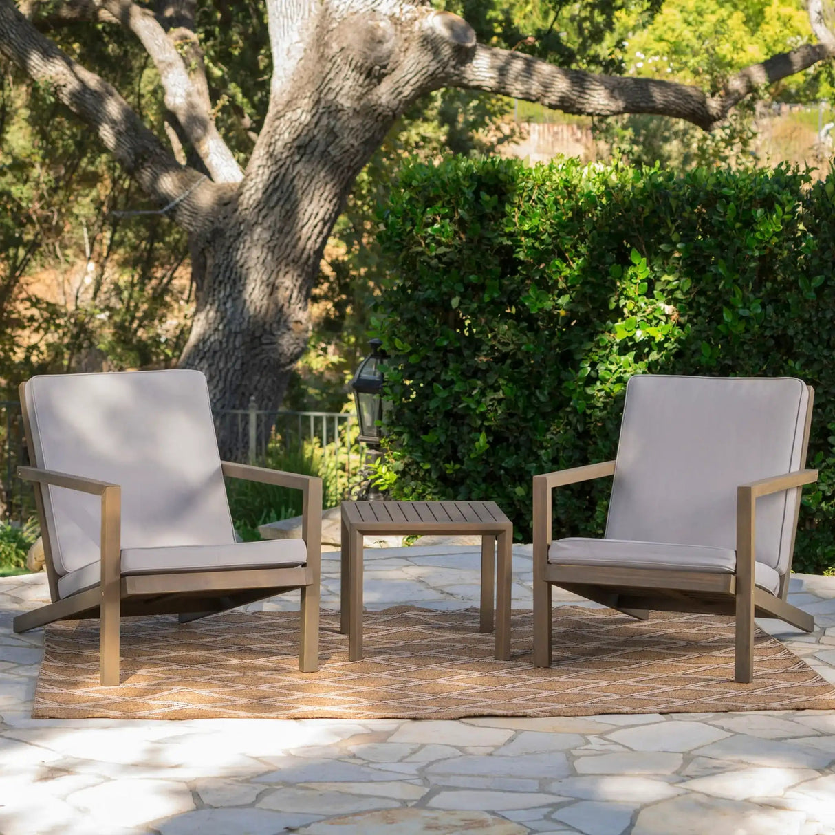 Celestaria 3 Piece Outdoor Chat Set with Adirondack Chairs