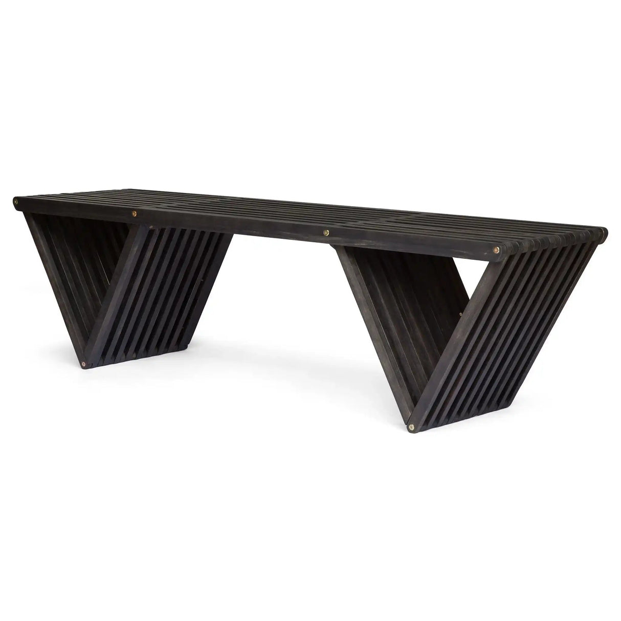 Gloaming Outdoor Bench With Slat Design And Triangular Base