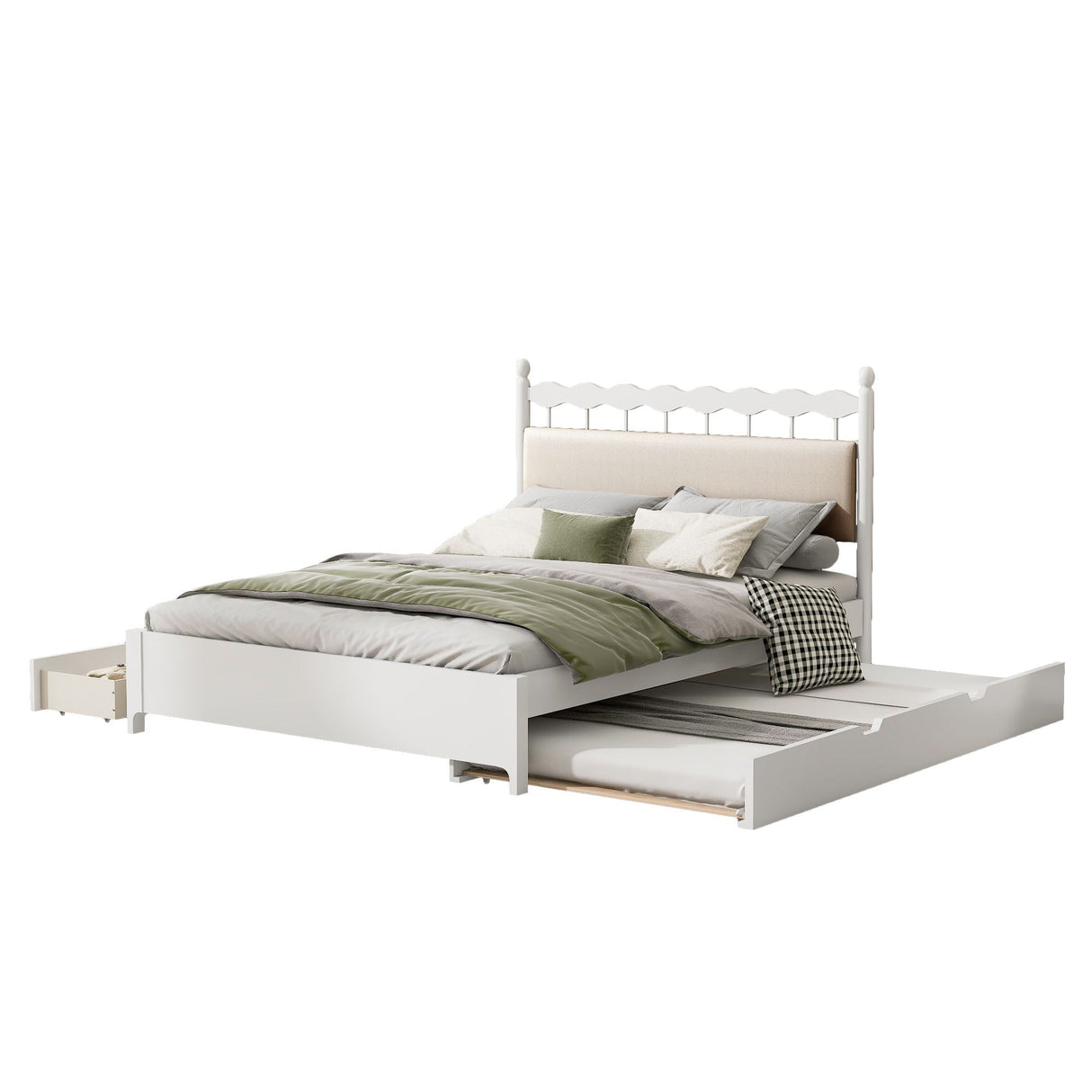 Storage Platform Bed With 2 Big Drawers & Trundle by Couch.com