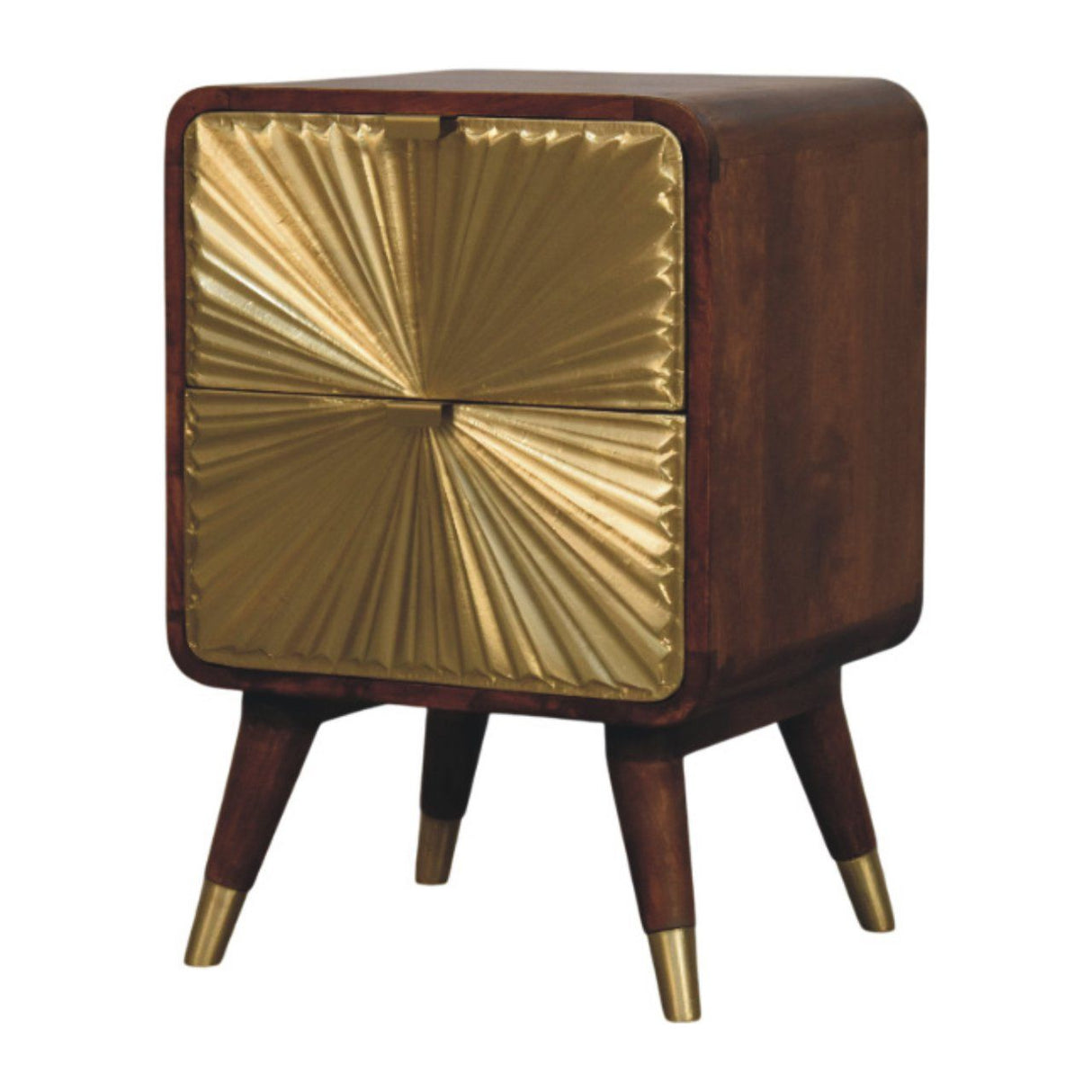 Avora - Brass Embossed 2 Drawer Nightstand - Brown / Golden by Couch.com