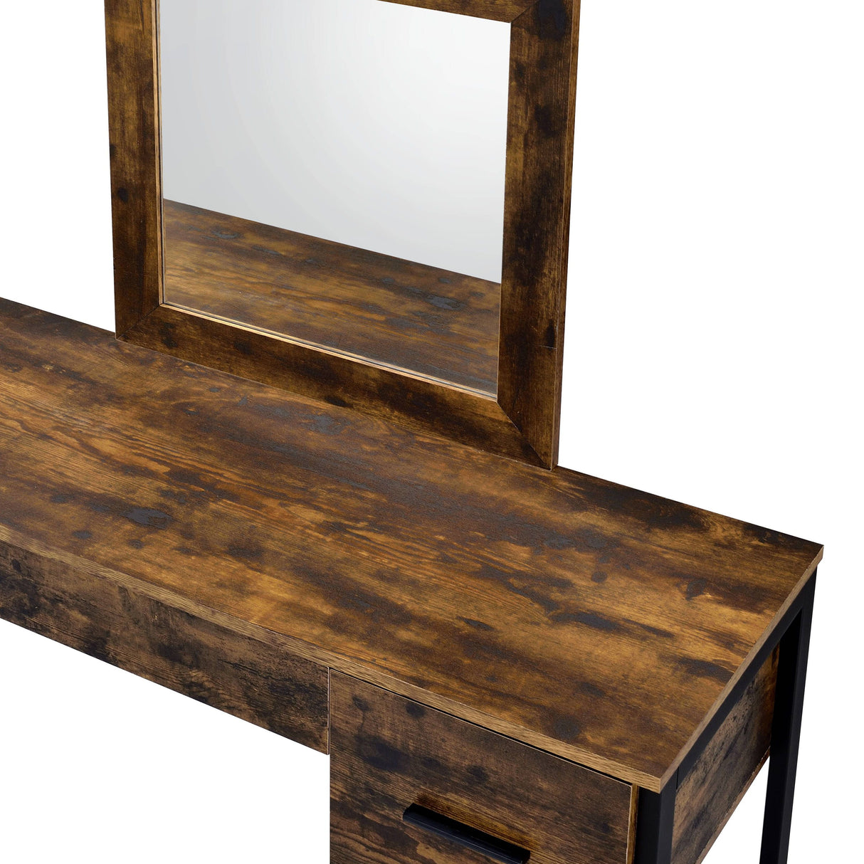 Juvanth - Rustic Vanity Desk Mirror - Oak by Couch.com