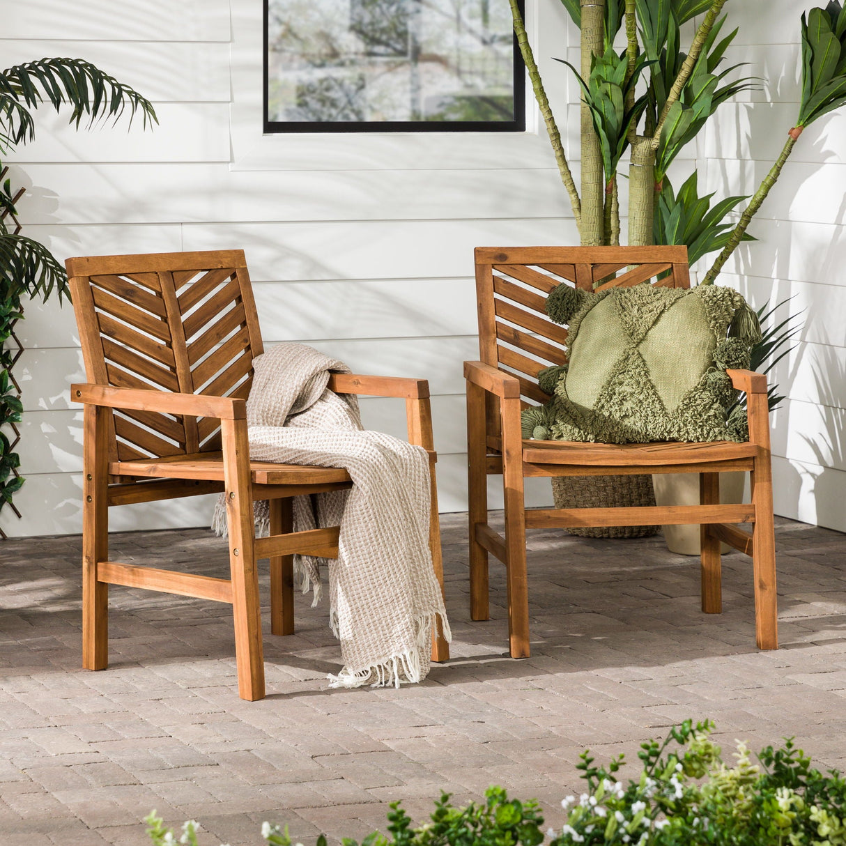 Modern 2 Piece Chevron Patio Chairs by Couch.com
