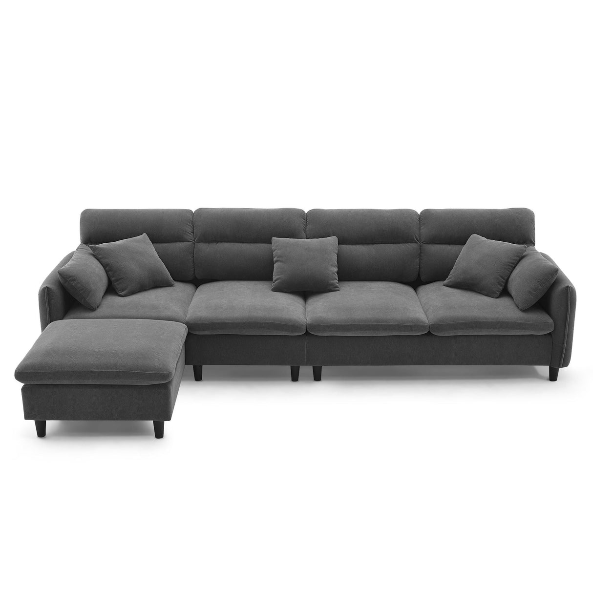 Modern Convertible Sectional Sofa L Shaped Reversible Couch Set With Free Pillows 5 Seat Cloud With Ottoman by Couch.com