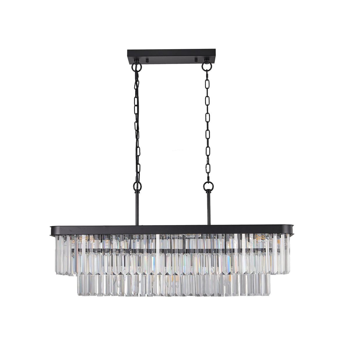 Rectangular Crystal Chandelier Adjustable
