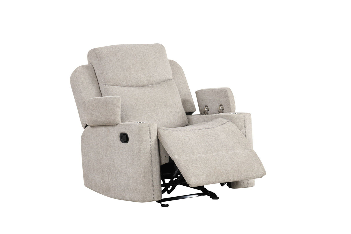 Galya - Motion Glider Recliner - Light Gray by Couch.com