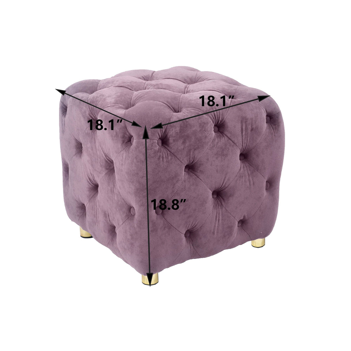 Modern Velvet Upholstered Ottoman, Exquisite Small End Table, Soft Foot Stool, Dressing Makeup Chair, Comfortable Seat For Living Room, Bedroom, Entrance by Couch.com