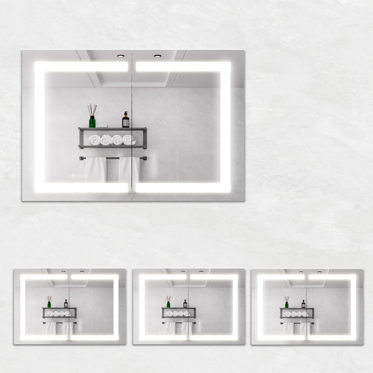 Medicine Cabinet With LED Vanity Mirror, Anti-Fog, Waterproof, Dimmable With Touch Switch by Couch.com