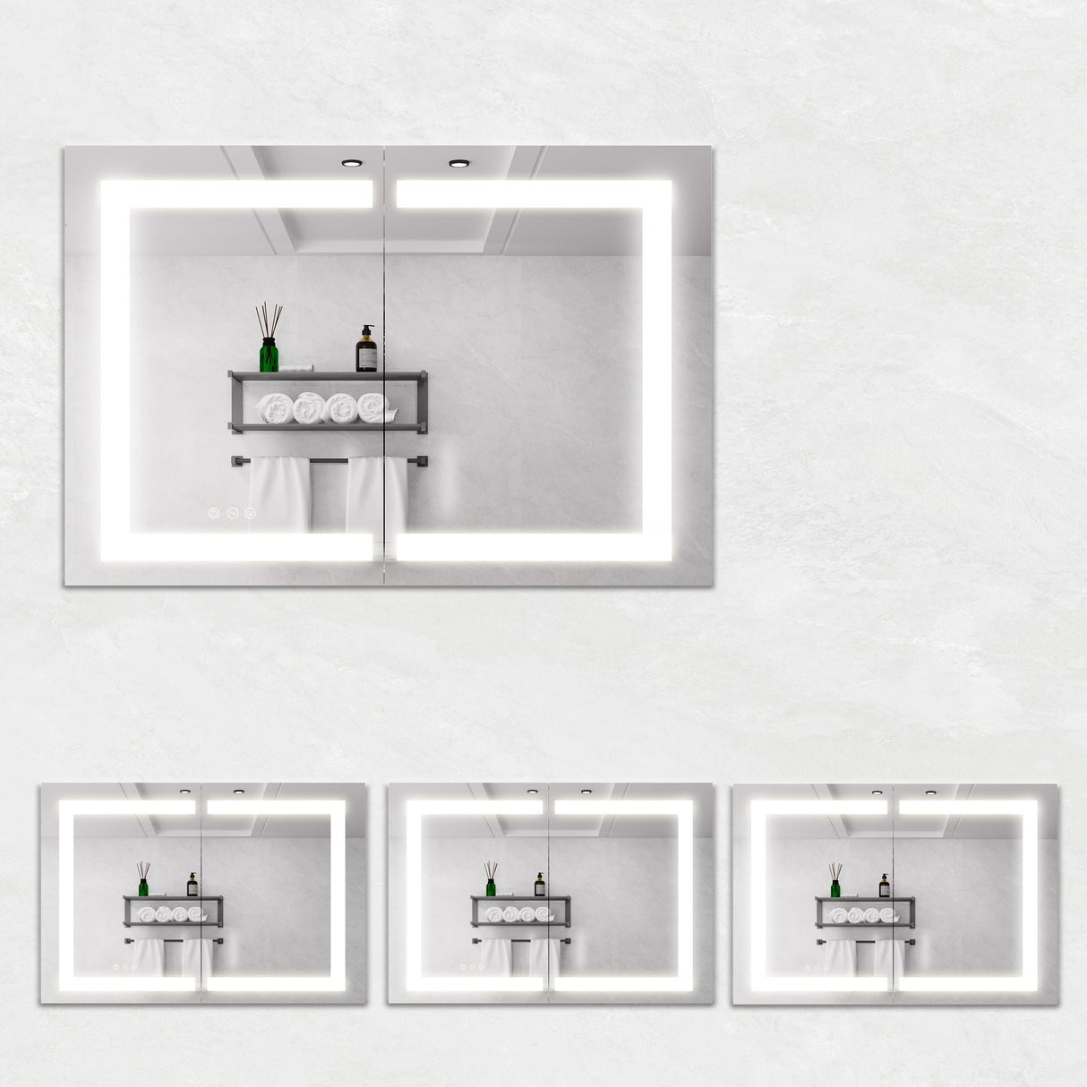 Medicine Cabinet With LED Vanity Mirror, Anti-Fog, Waterproof, Dimmable With Touch Switch by Couch.com