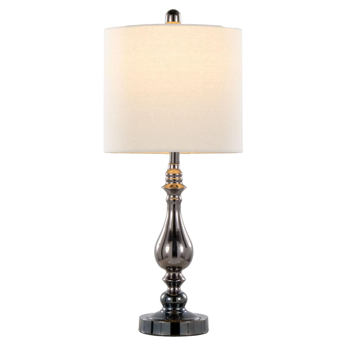 Montgomery - Contemporary Table Lamp Built In USB Port (Set of 2) - Gun / White by Couch.com