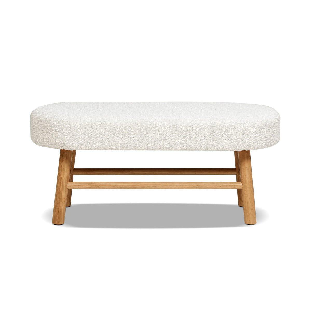 Fuji - Upholstered Bedroom Accent Bench With Natural Legs - Ivory White by Couch.com