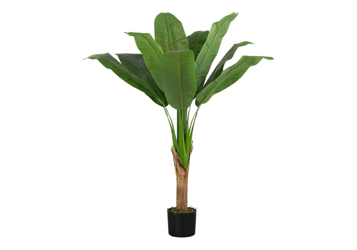 43" Tall, Artificial Plant, Banana Tree, Indoor, Faux, Fake, Floor, Greenery, Potted, Real Touch, Decorative - Green / Black by Couch.com