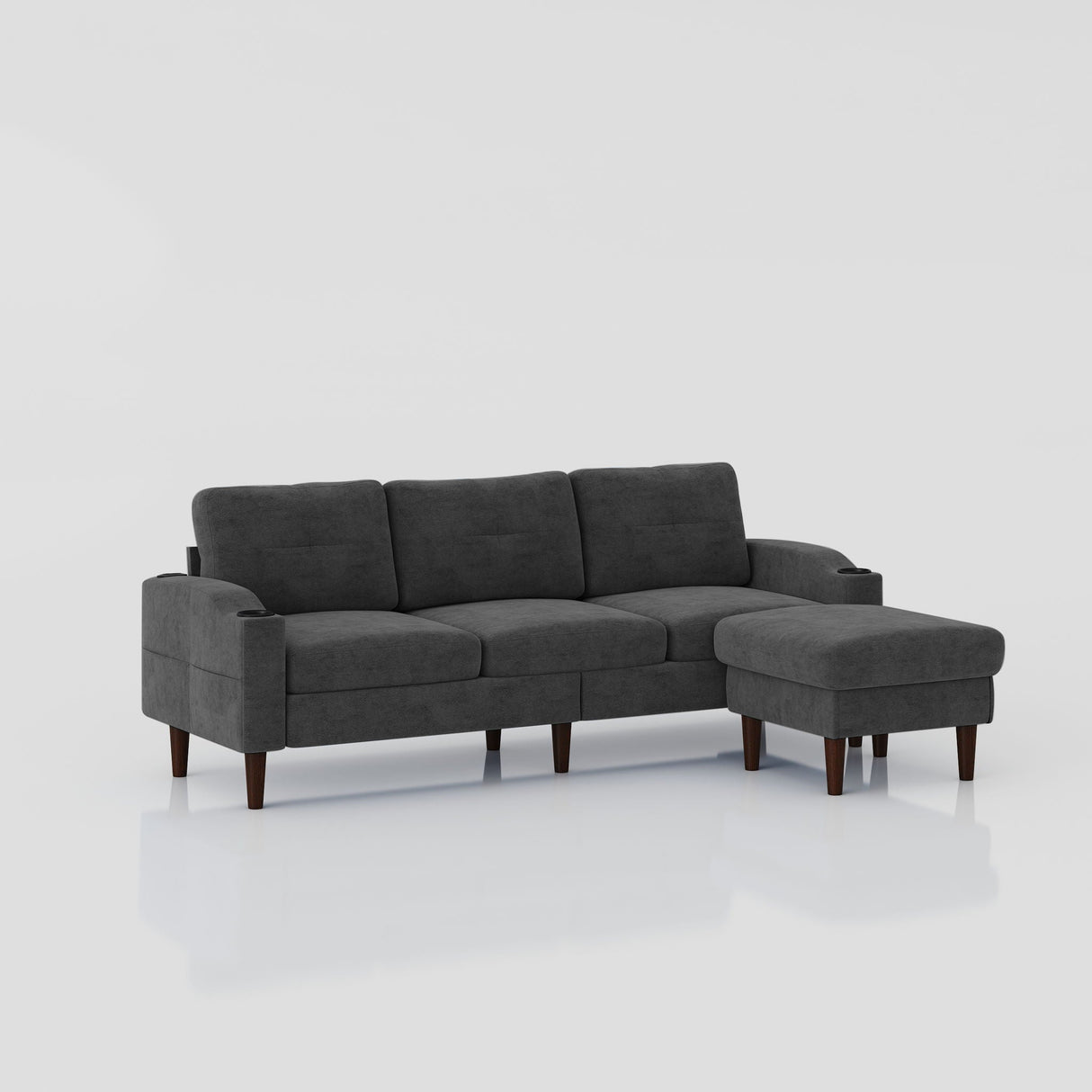 3 Seater Convertible Combination L Shaped Sofa With Footstools With Storage by Couch.com