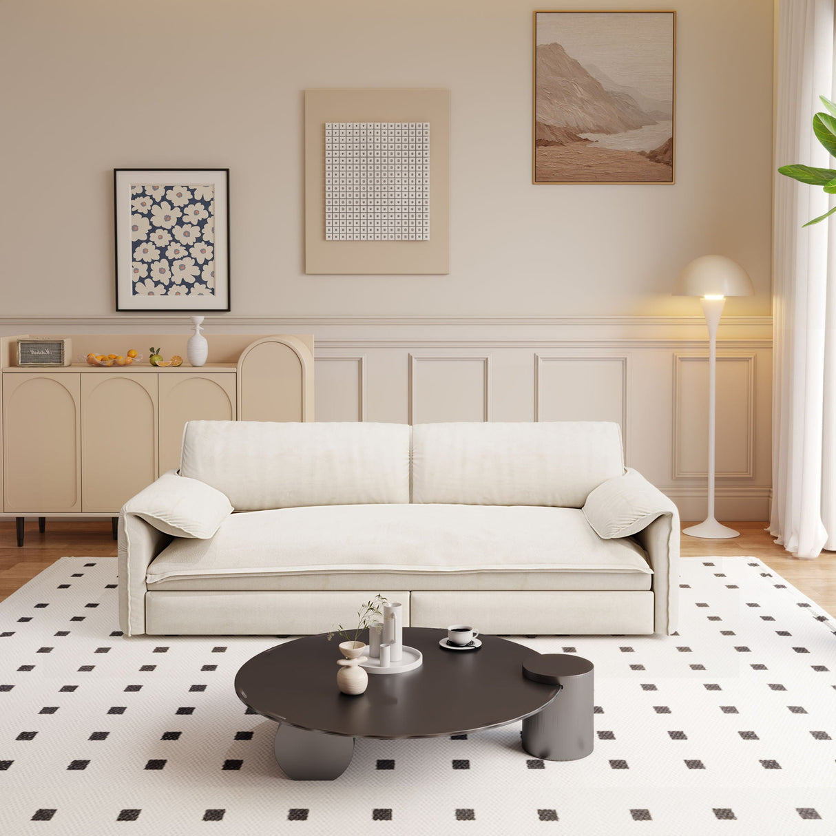 Pull Out 3 In 1 Convertible Sleeper Sofa With Side Storage, Multi Functional by Couch.com