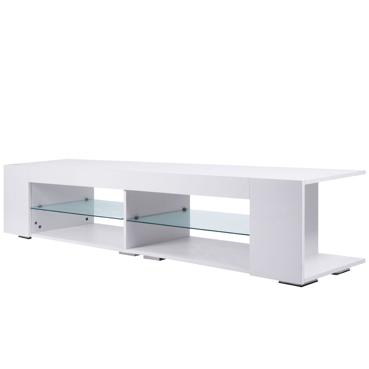 LED TV Stand Modern Entertainment Center With Storage High Gloss Gaming Living Room Bedroom TV Cabinet - White by Couch.com