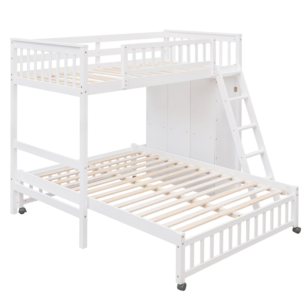 Bunk Bed With 6 Drawers And Flexible Shelves, Bottom Bed With Wheels by Couch.com