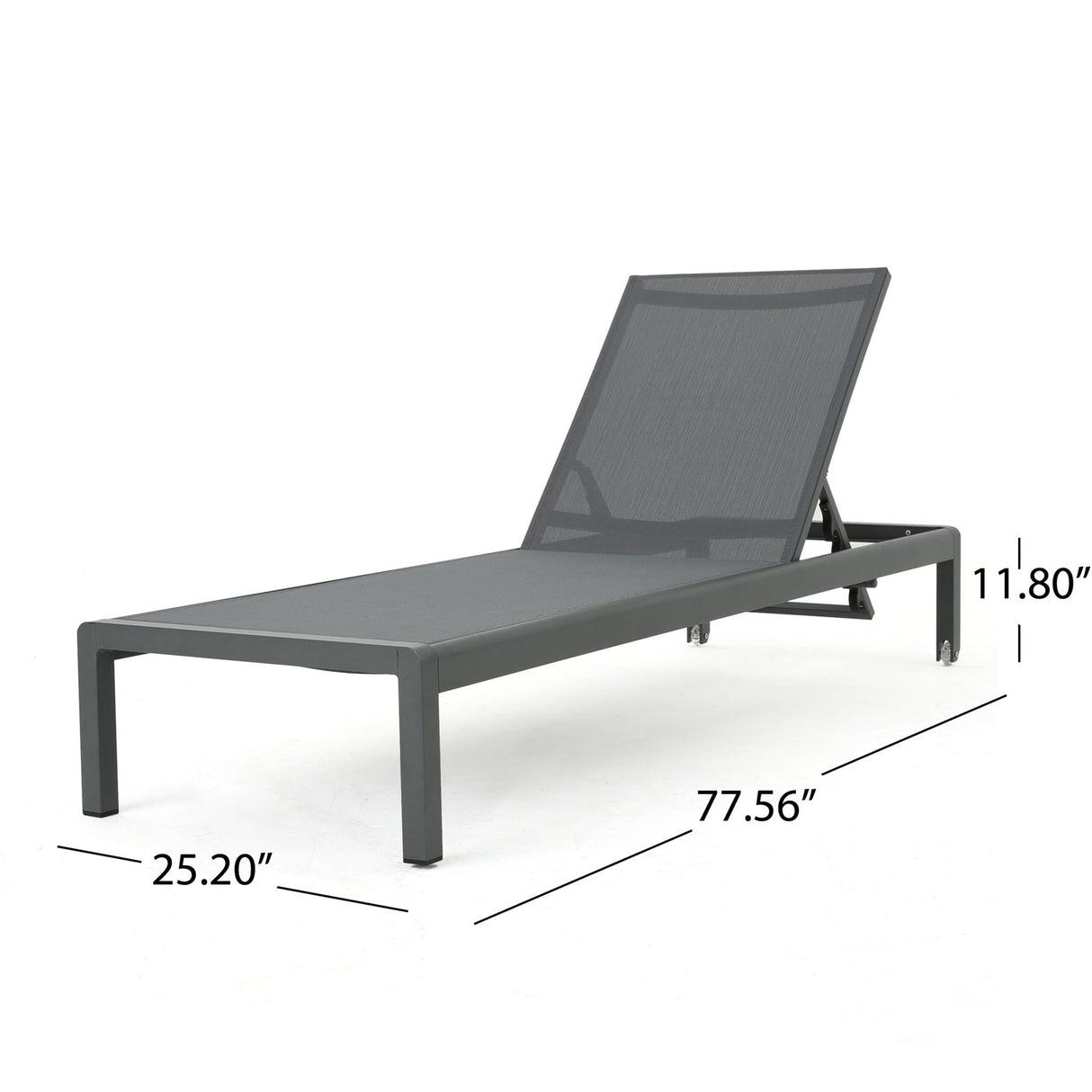 Outdoor Patio Chaise Lounge with 5 Reclining Positions