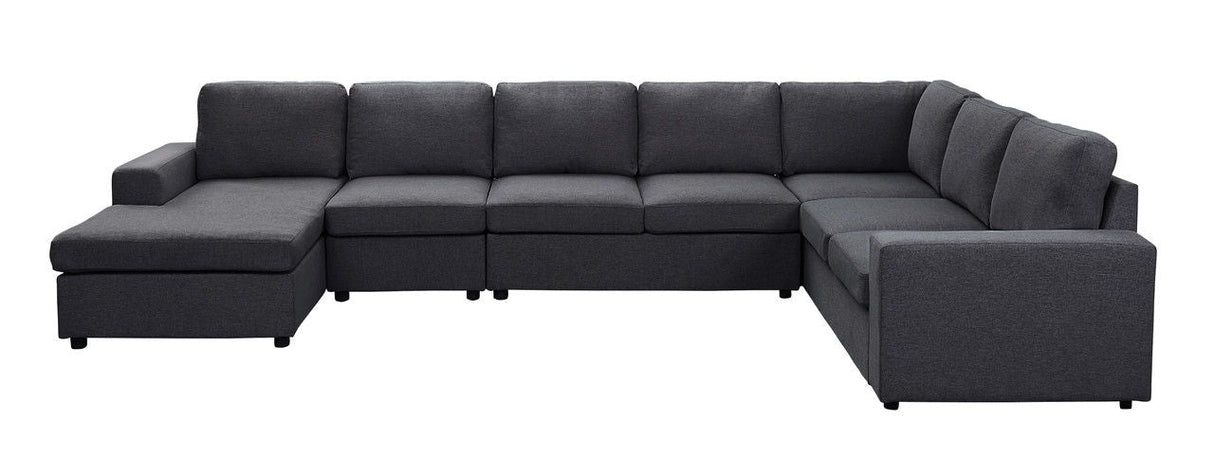 Hayden - Linen 7 Seat Reversible Modular Sectional Sofa Chaise by Couch.com